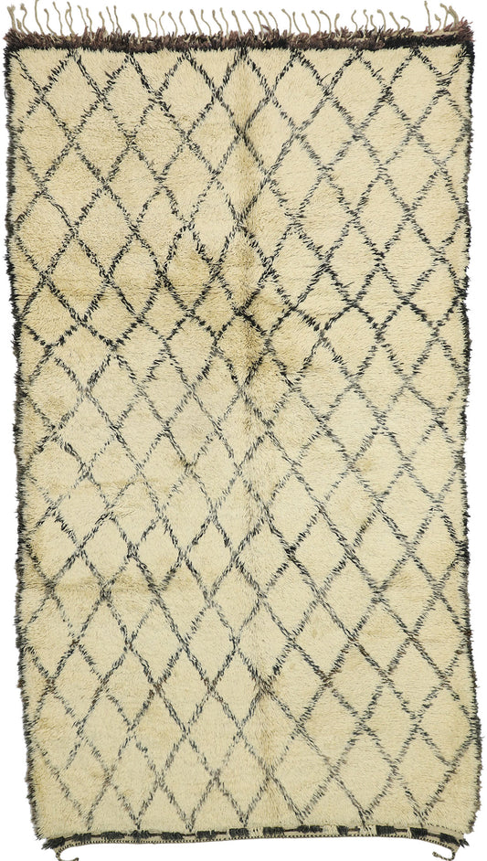 7 x 13 Vintage Moroccan Beni Ourain Rug 20328