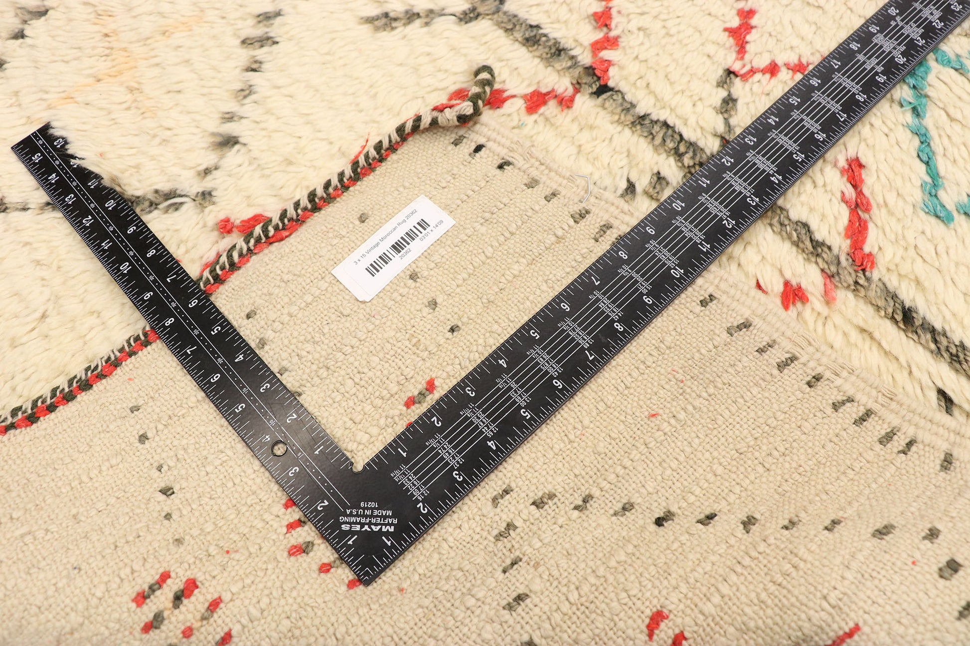 3 x 15 Vintage Moroccan Azilal Runner 20362