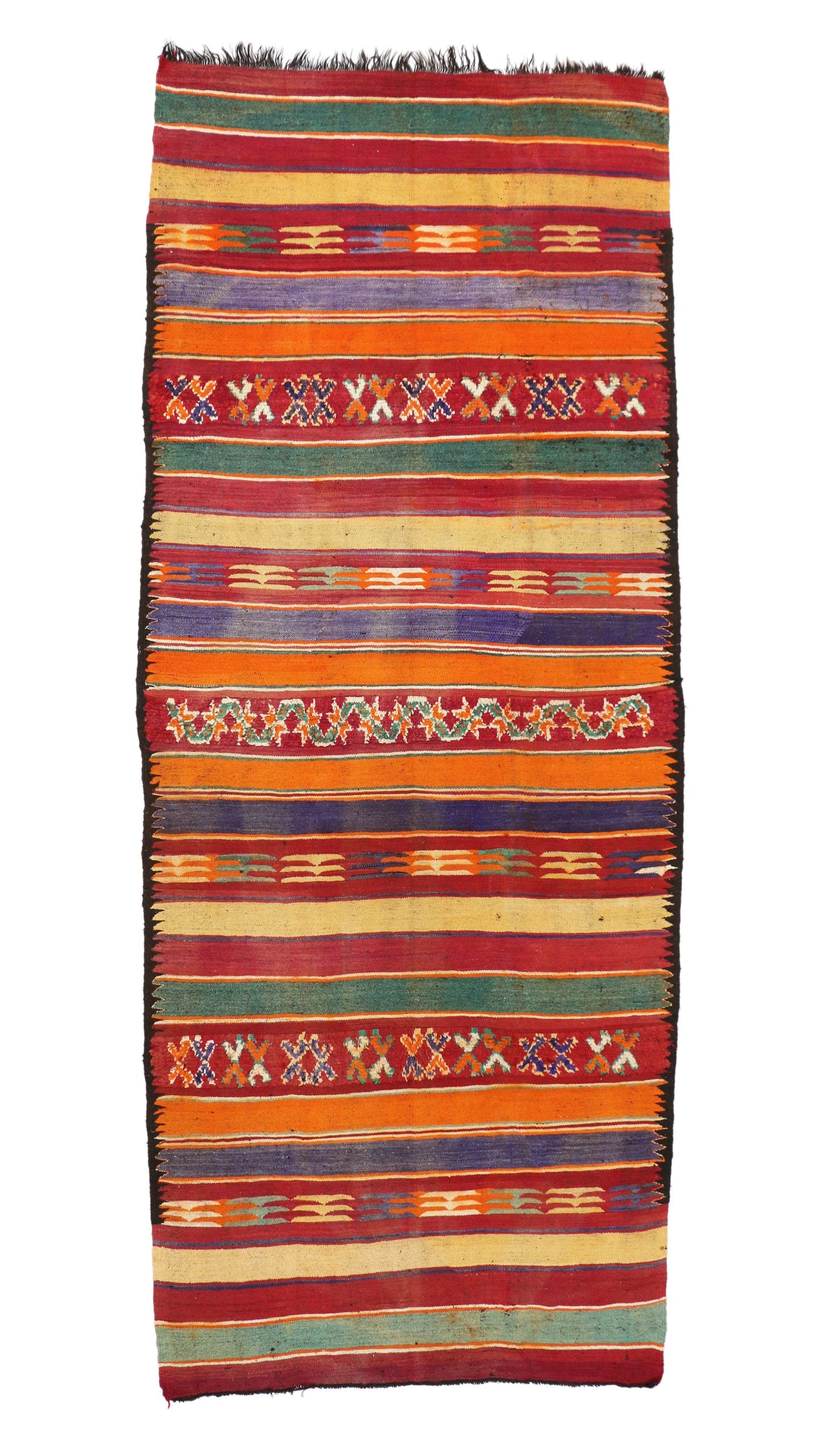 7 x 16 Vintage Moroccan Kilim Rug 20413