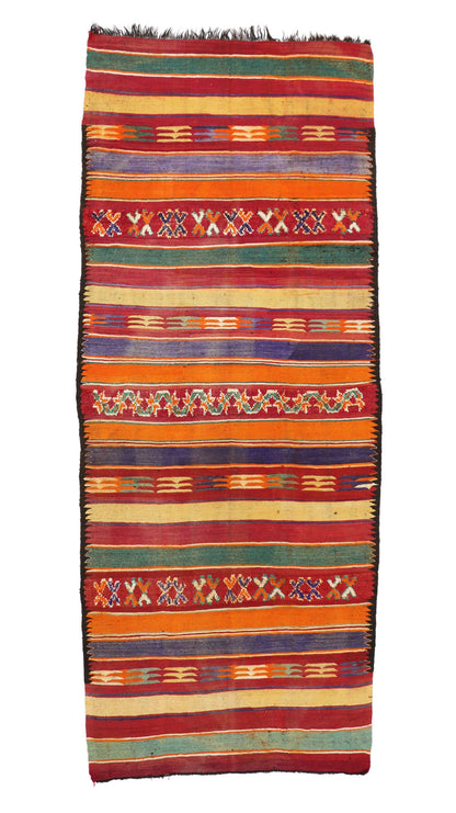 7 x 16 Vintage Moroccan Kilim Rug 20413