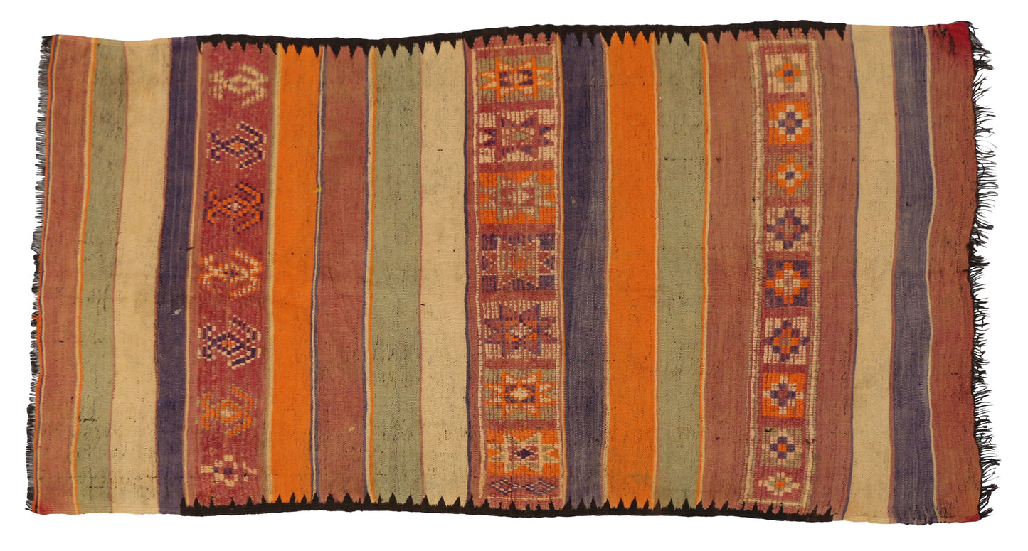 ​5 x 10 Vintage Moroccan Kilim Rug 20429