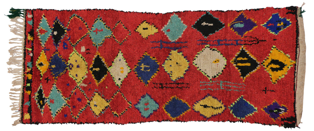 4 x 9 Vintage Red Boujad Moroccan Rug 20470