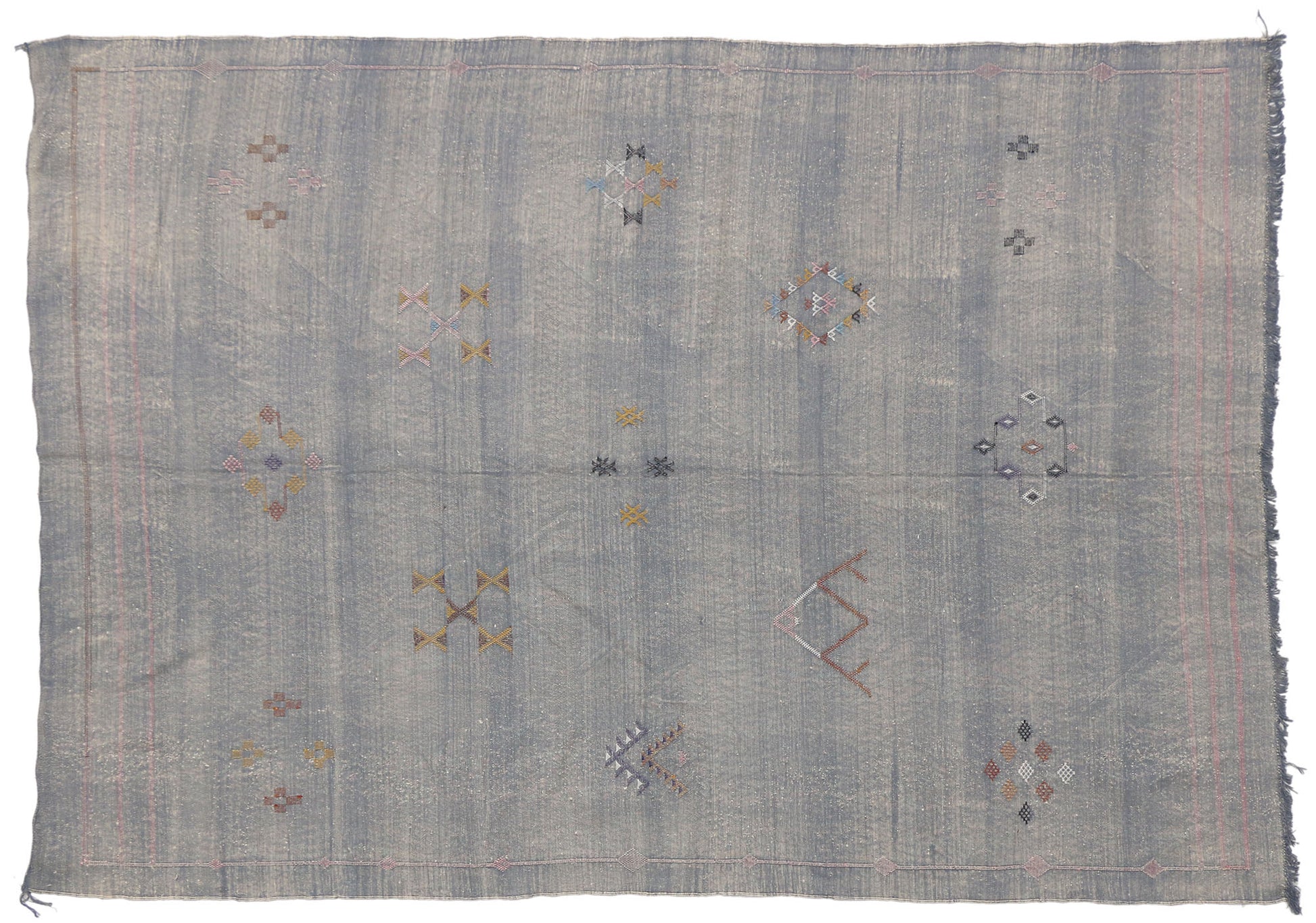 6 x 8 Moroccan Cactus Silk Kilim 20540