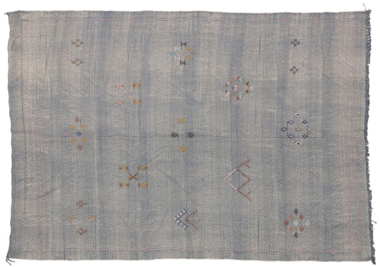 6 x 8 Moroccan Cactus Silk Kilim 20540