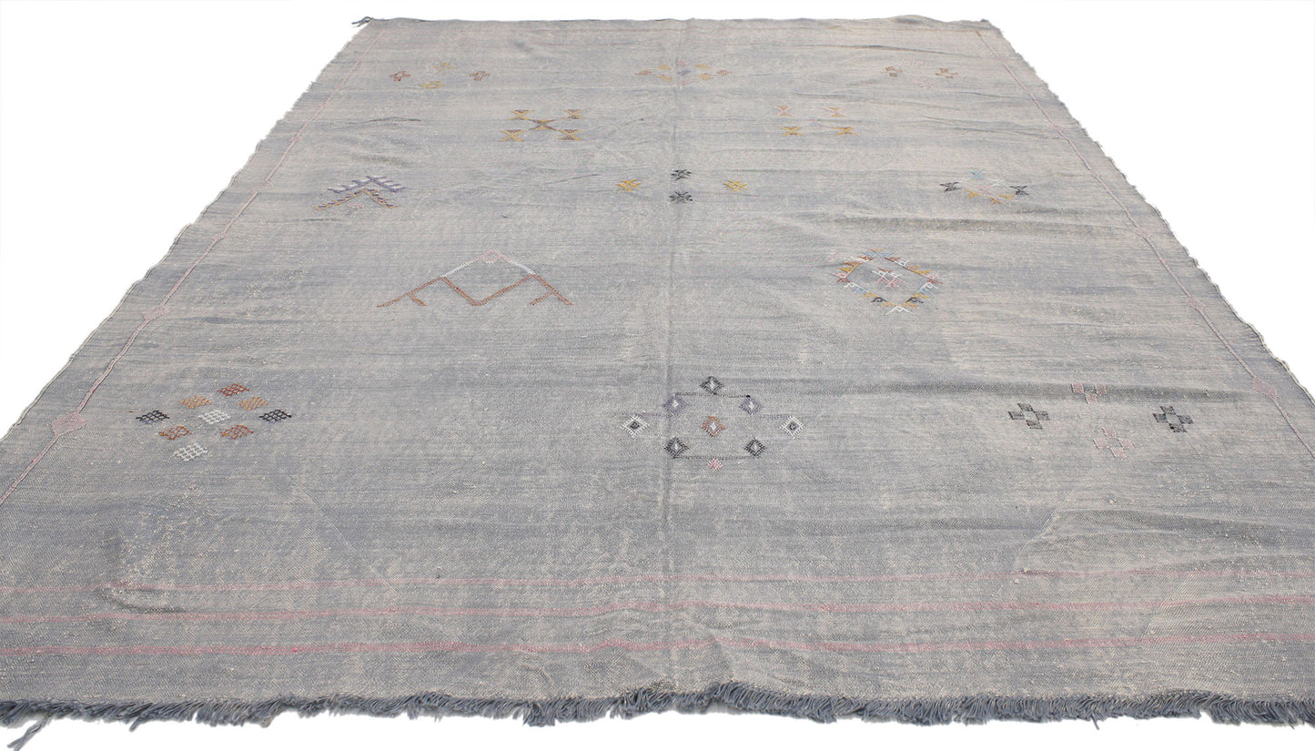 6 x 8 Moroccan Cactus Silk Kilim 20540