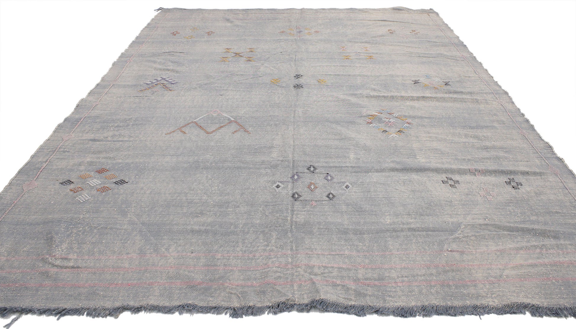 6 x 8 Moroccan Cactus Silk Kilim 20540