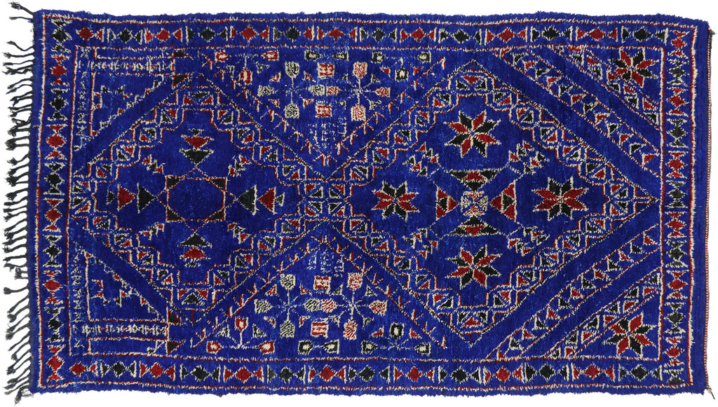 7 x 12 Vintage Blue Beni M'Guild Moroccan Rug 20681