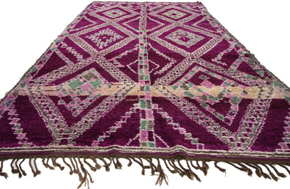 6 x 12 Vintage Beni MGuild Purple Moroccan Rug 20684