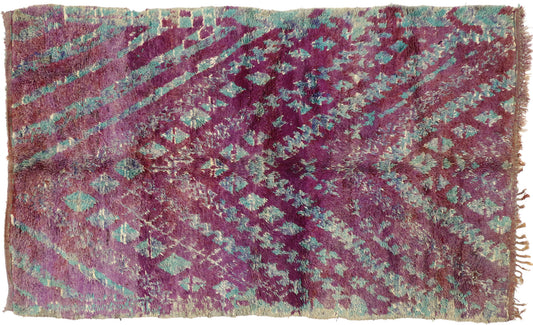 6 x 9 Vintage Beni M'Guild Purple Moroccan Rug 20694