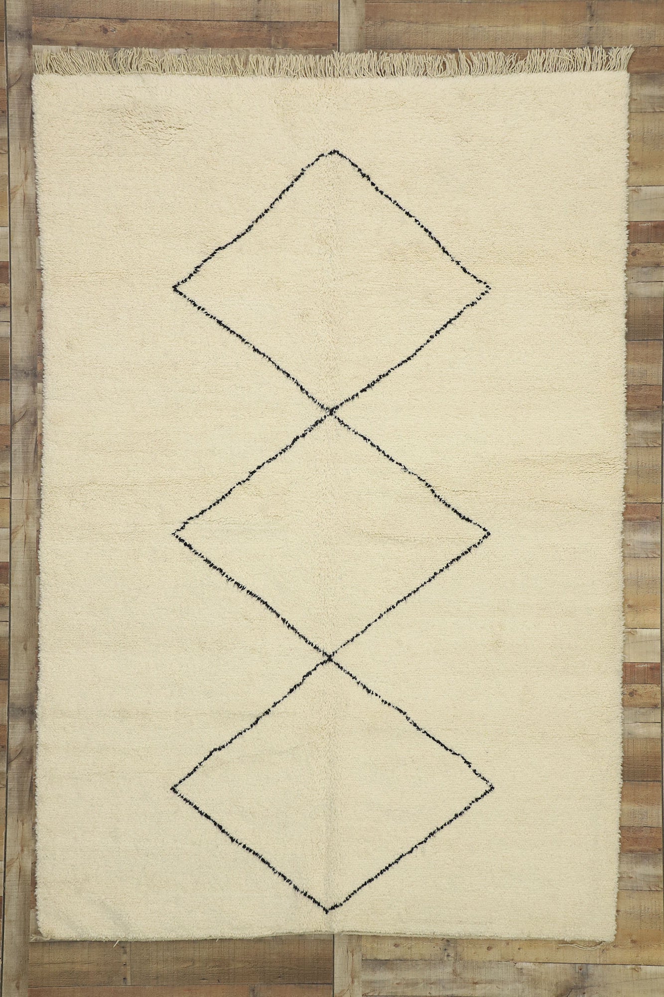 7 x 10 Organic Modern Moroccan Beni Ourain Rug 20787