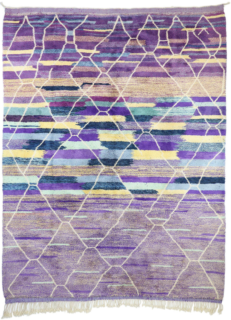 10 x 13 Modern Purple Beni Mrirt Moroccan Rug 20809