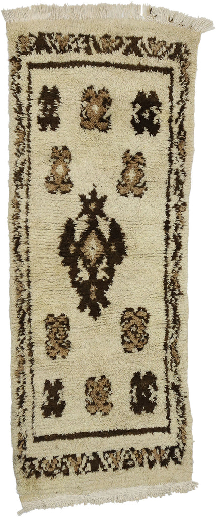 3 x 7 Vintage Neutral Moroccan Rug 20866