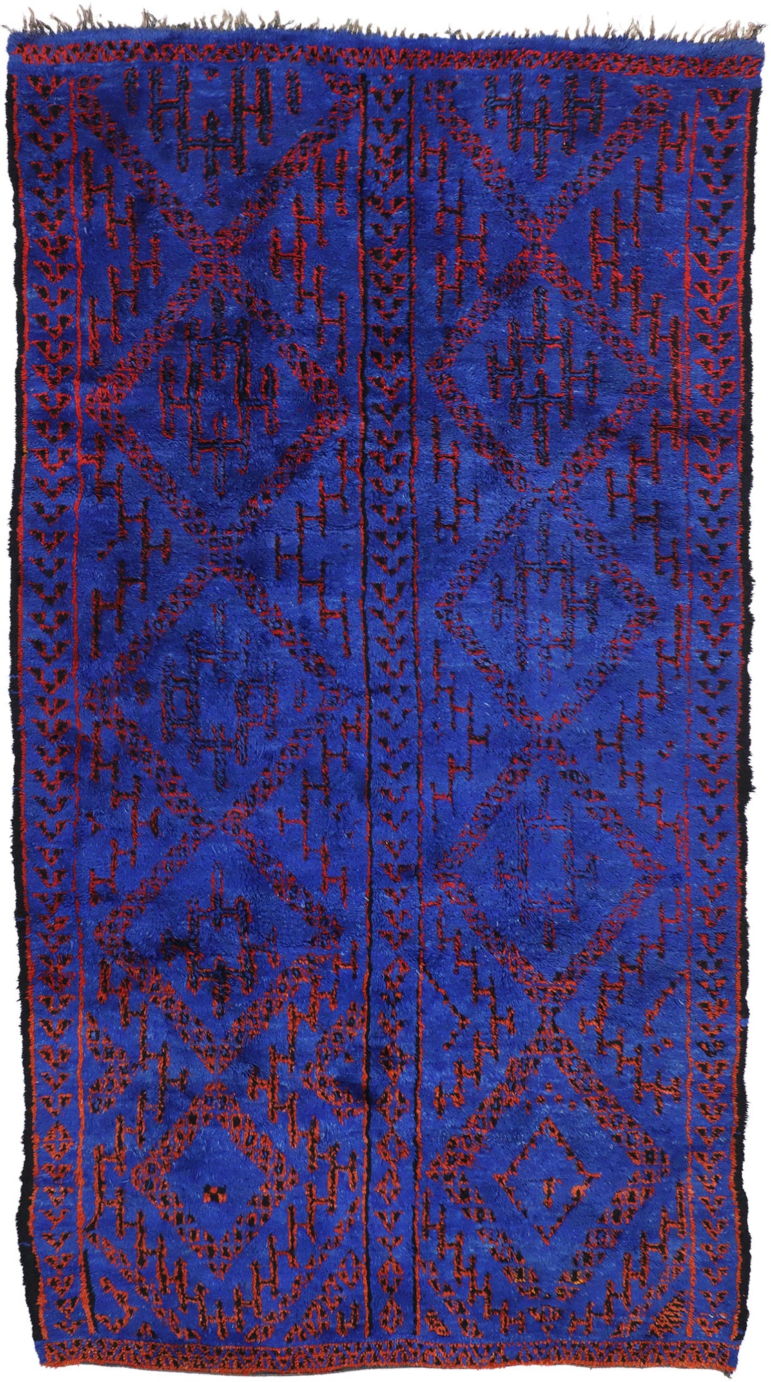 7 x 12 Vintage Beni MGuild Blue Moroccan Rug 20902
