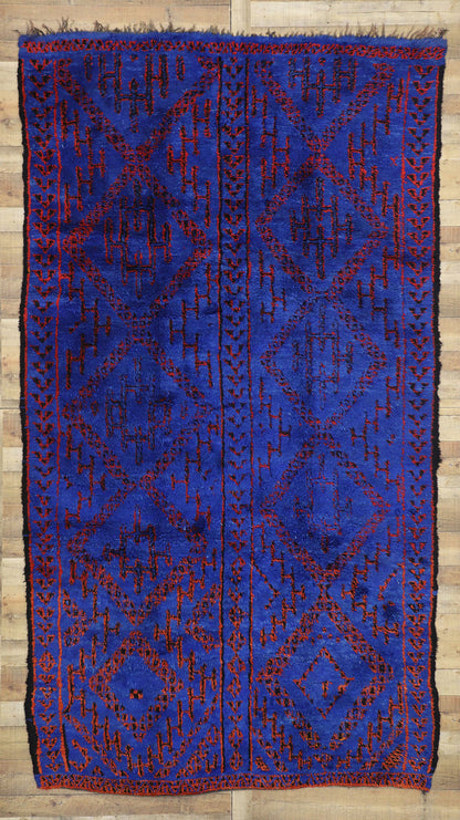 7 x 12 Vintage Beni MGuild Blue Moroccan Rug 20902