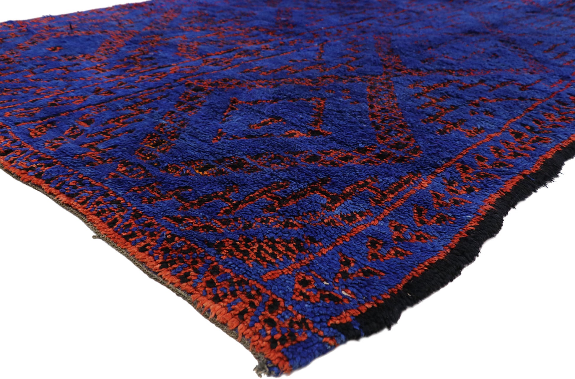 7 x 12 Vintage Beni MGuild Blue Moroccan Rug 20902
