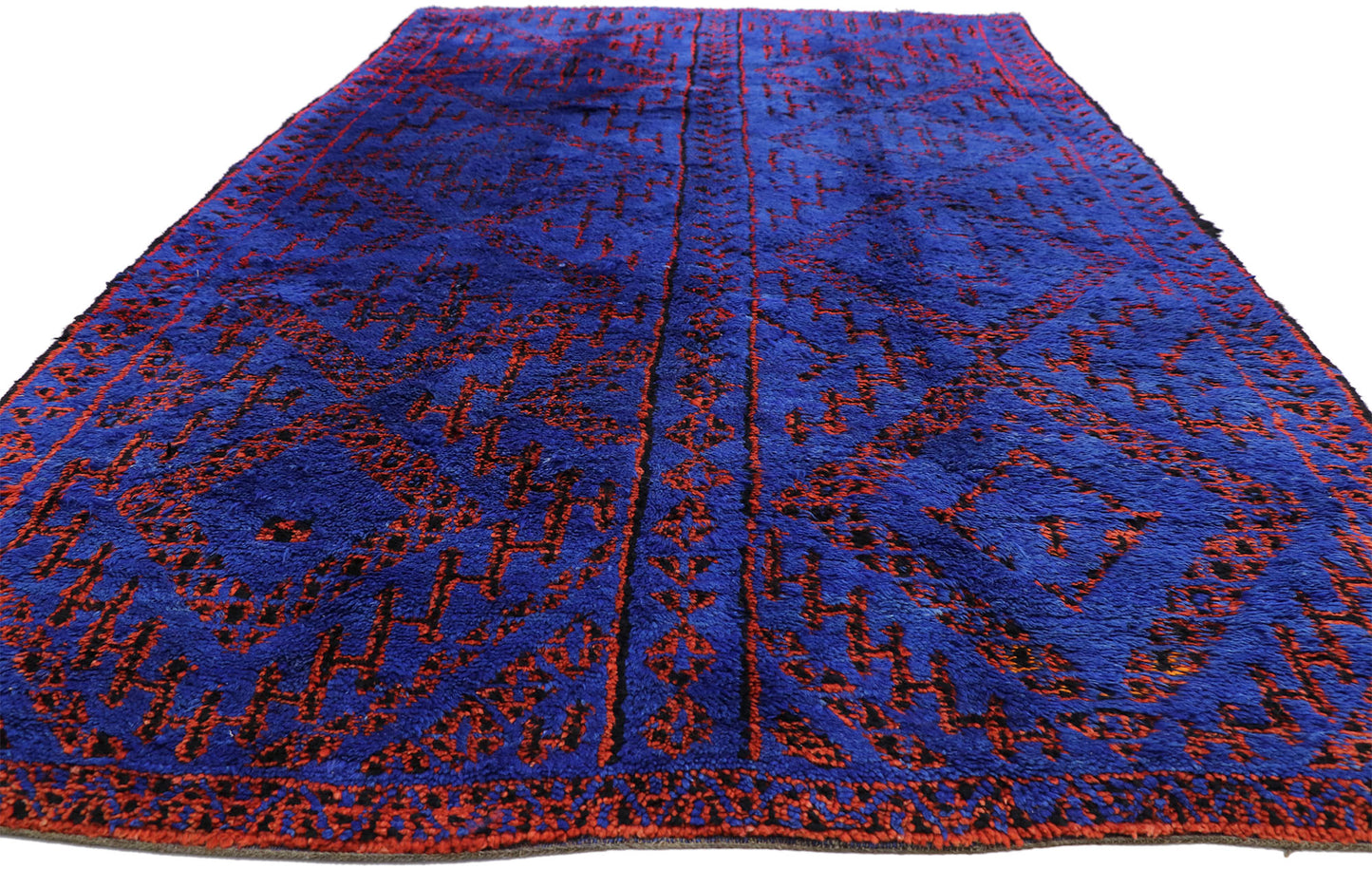 7 x 12 Vintage Beni MGuild Blue Moroccan Rug 20902