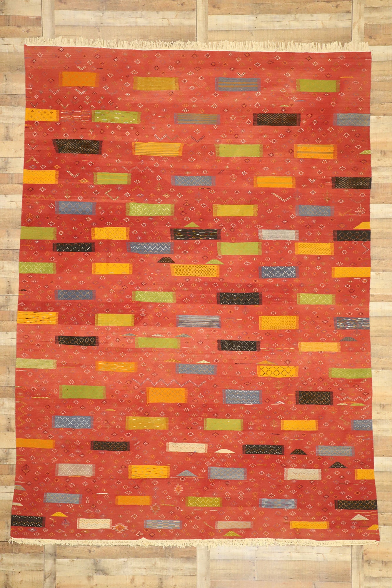 9 x 13 Red Taznakht Moroccan Kilim Rug 20910