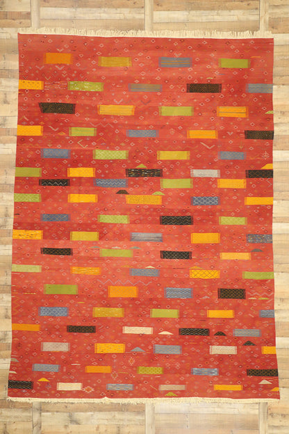 9 x 13 Red Taznakht Moroccan Kilim Rug 20910