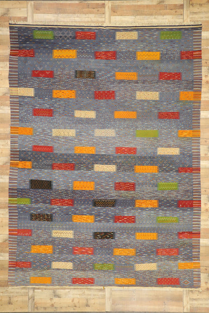10 x 14 Blue Taznakht Moroccan Kilim Rug 20911