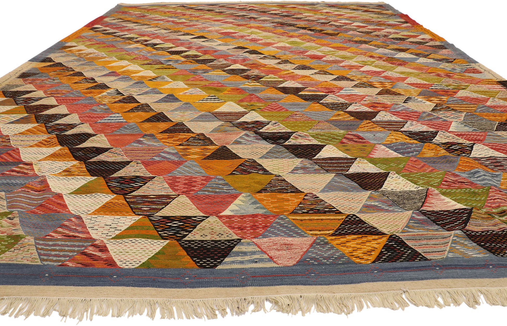 11 x 15 Colorful Taznakht Moroccan Kilim Rug 20912