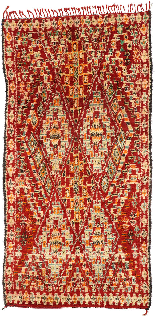 7 x 13 Vintage Red Beni MGuild Moroccan Rug 20941