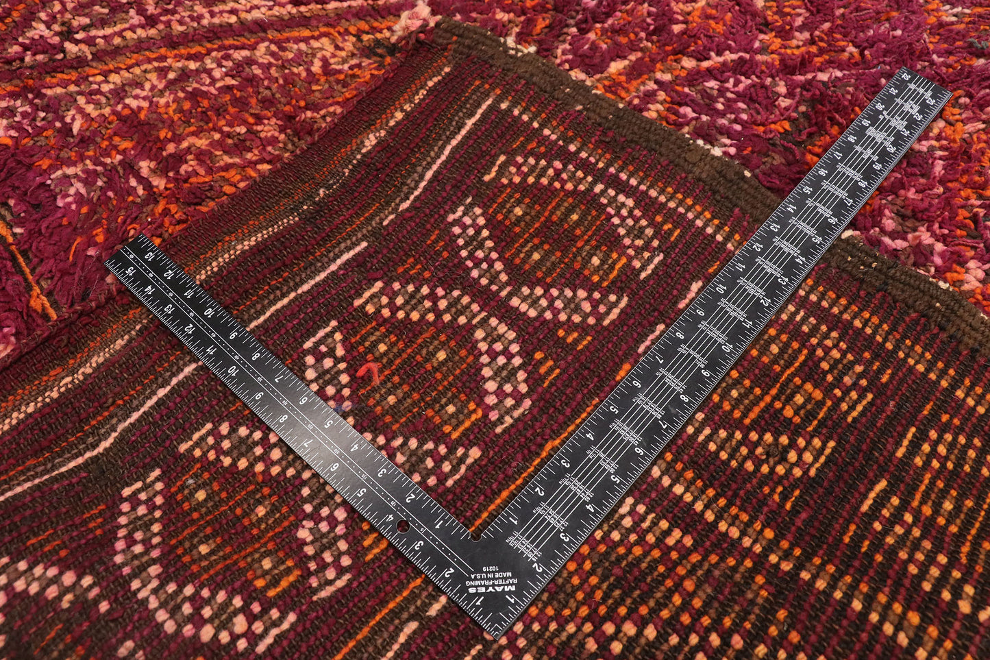 6 x 8 Vintage Burgundy Beni MGuild Moroccan Rug 20966