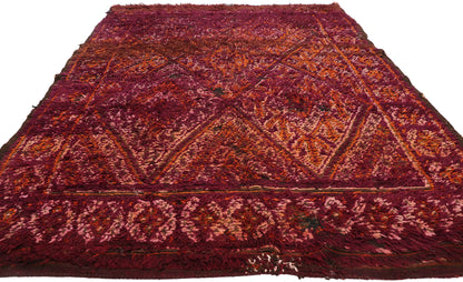6 x 8 Vintage Burgundy Beni MGuild Moroccan Rug 20966
