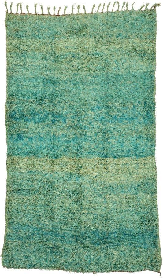 7 x 11 Vintage Green Moroccan Rug 20998