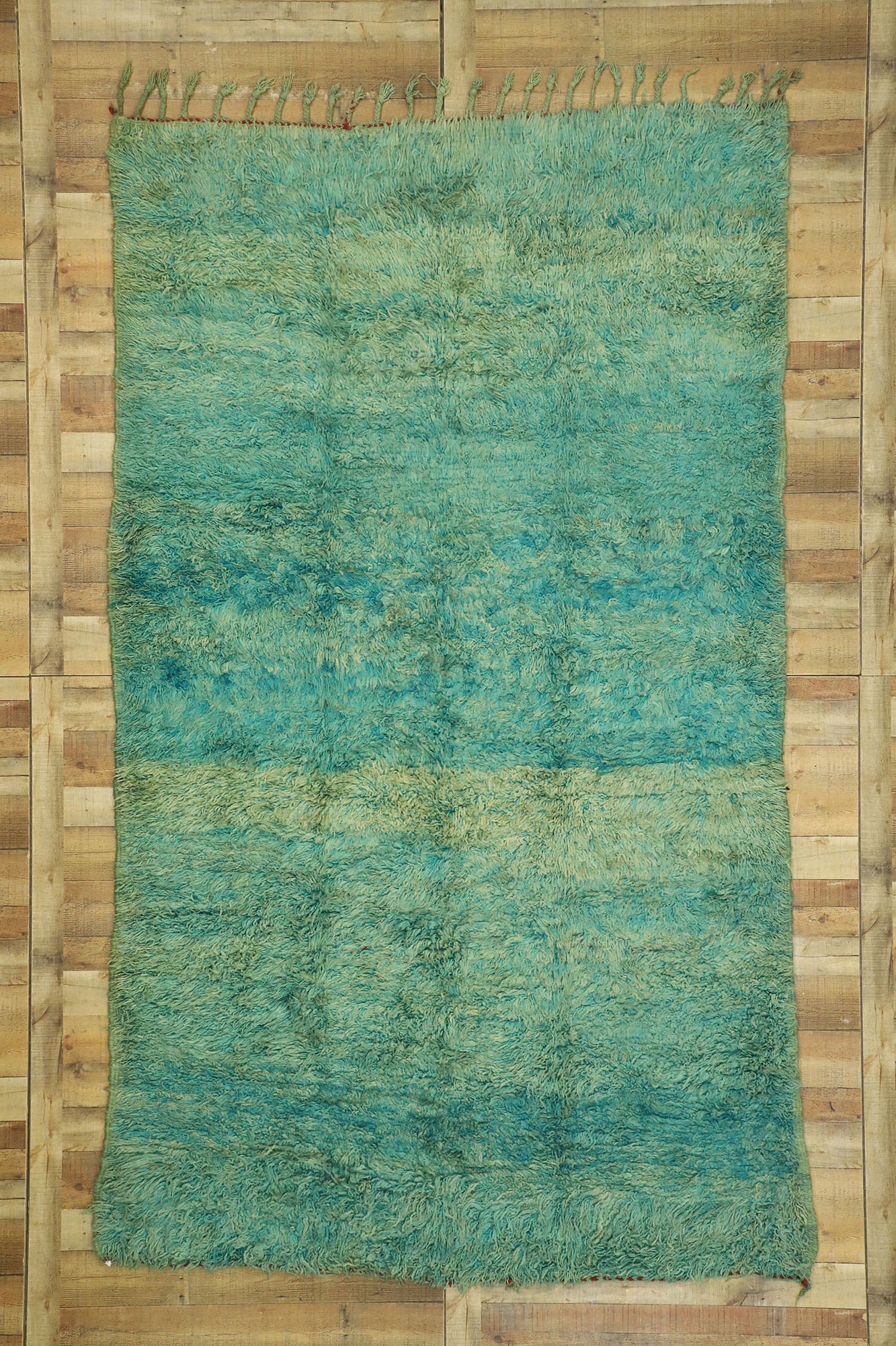 7 x 11 Vintage Green Moroccan Rug 20998