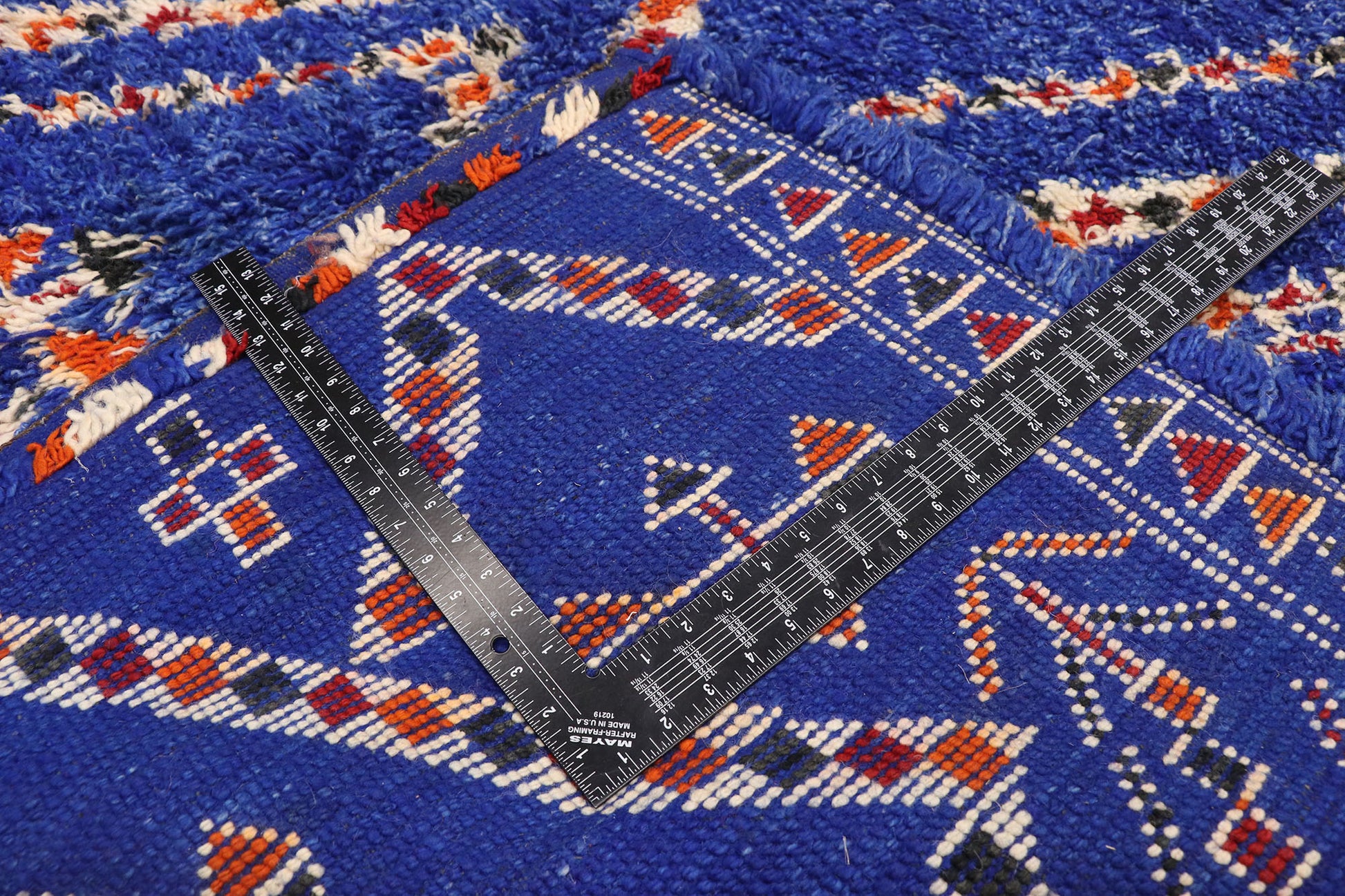 6 x 12 Vintage Beni M'Guild Blue Moroccan Rug 21016