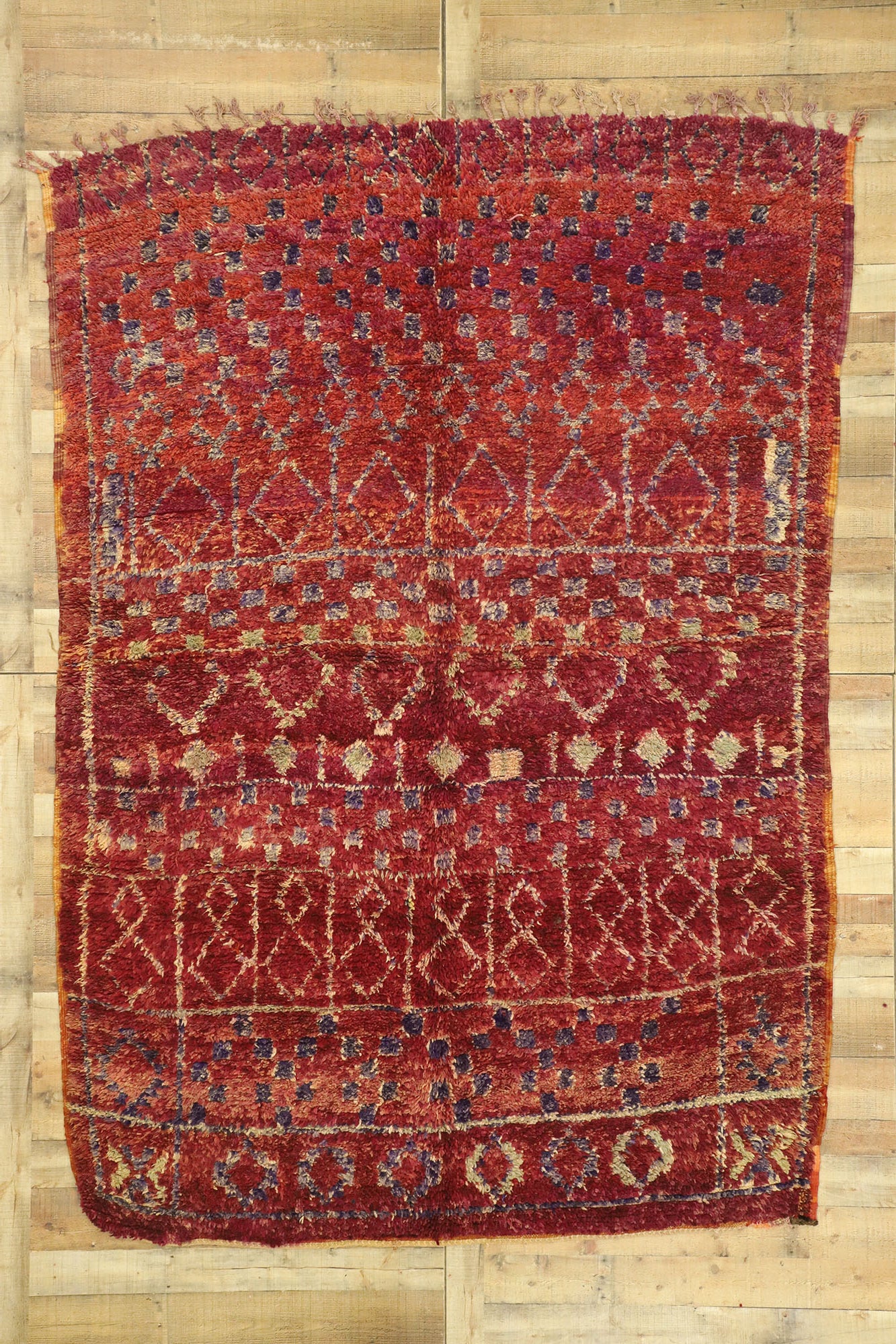 7 x 10 Vintage Red Moroccan Rug 21051