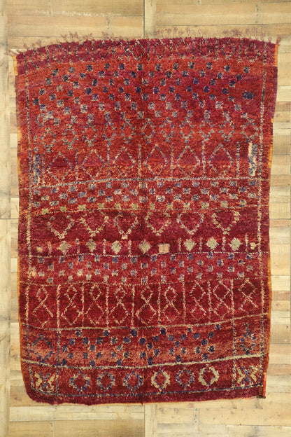 7 x 10 Vintage Red Moroccan Rug 21051
