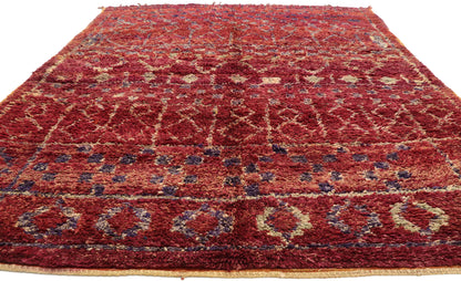 7 x 10 Vintage Red Moroccan Rug 21051