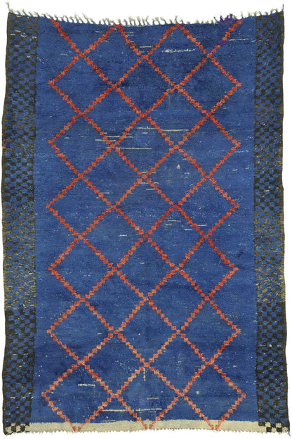6 x 8 Vintage Blue Moroccan Rug 21056