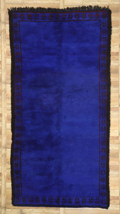 7 x 13 Vintage Beni M'Guild Blue Moroccan Rug 21061
