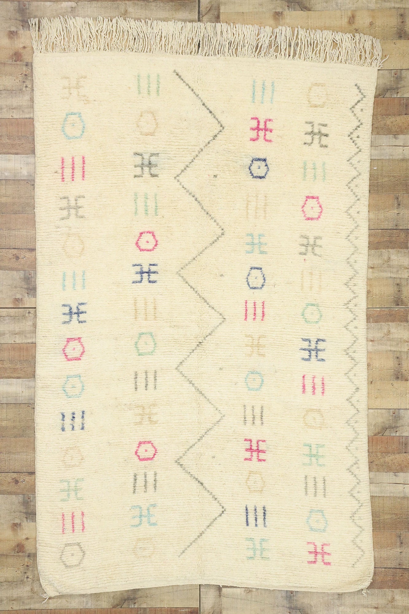 5 x 8 Colorful Moroccan Azilal Rug 21075