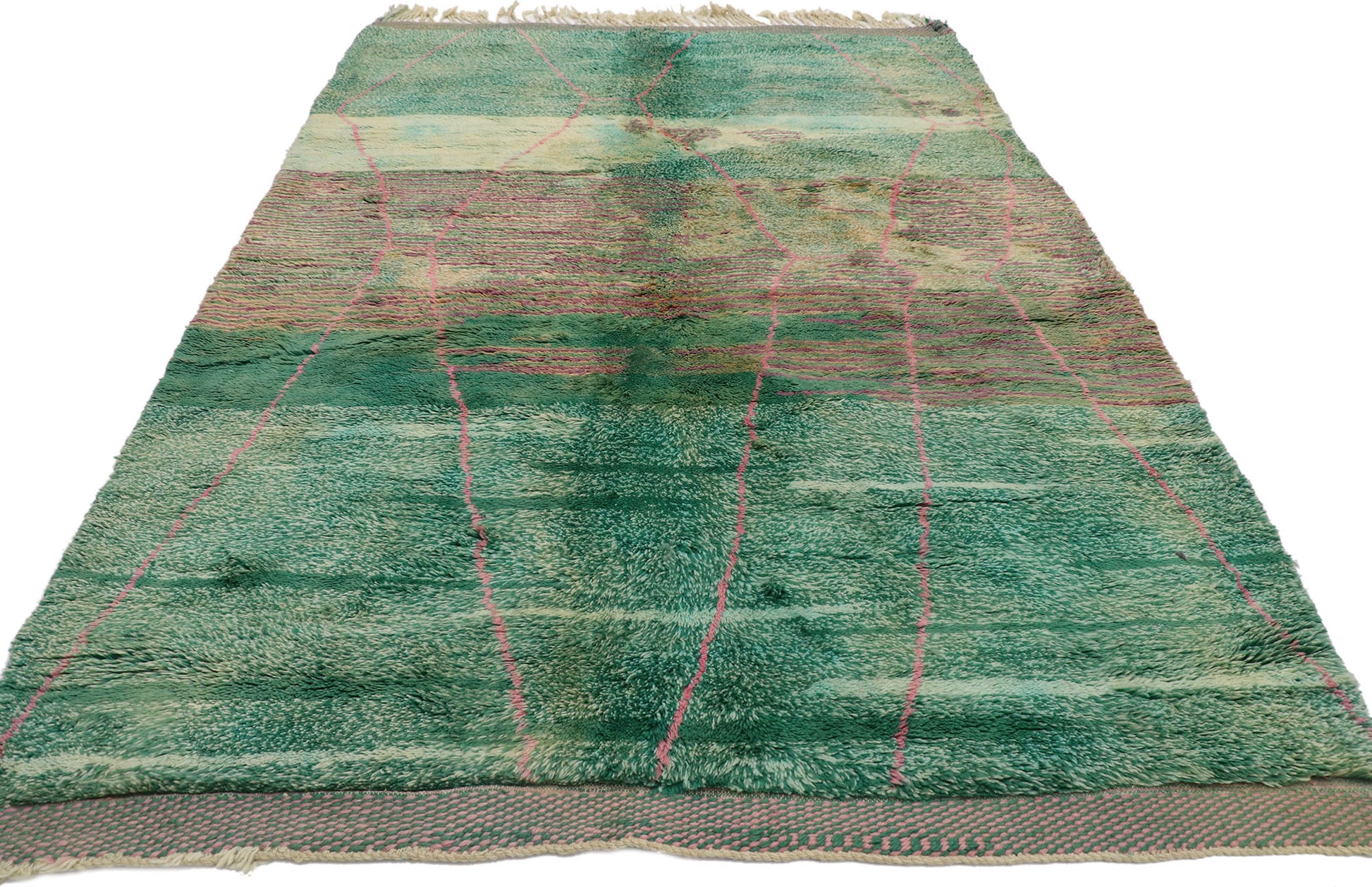 6 x 8 Green Beni Mrirt Moroccan Rug 21095