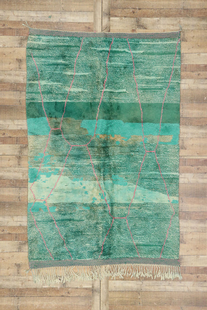 6 x 8 Green Beni Mrirt Moroccan Rug 21096