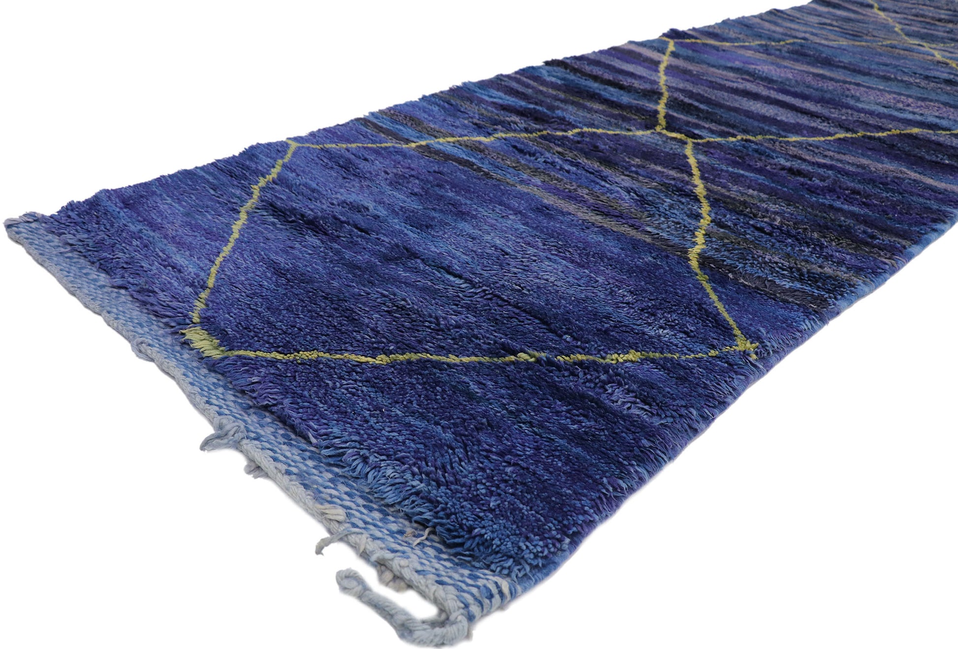 3 x 17 Long Blue Moroccan Runner 21135