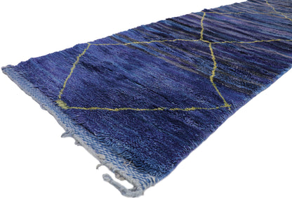 3 x 17 Long Blue Moroccan Runner 21135