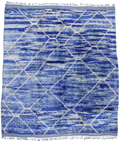 11 x 12 Modern Blue Beni Mrirt Moroccan Rug 21151