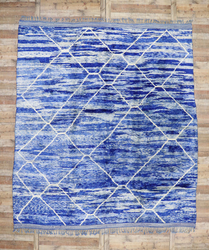 11 x 12 Modern Blue Beni Mrirt Moroccan Rug 21151
