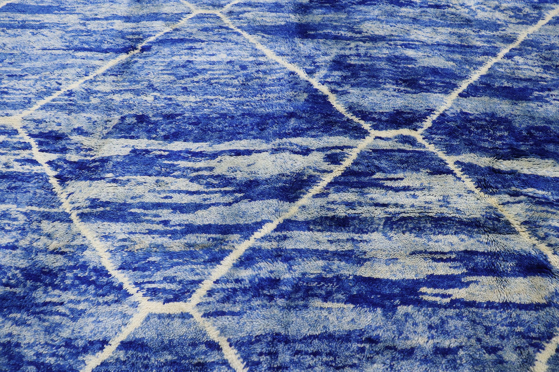 11 x 12 Modern Blue Beni Mrirt Moroccan Rug 21151