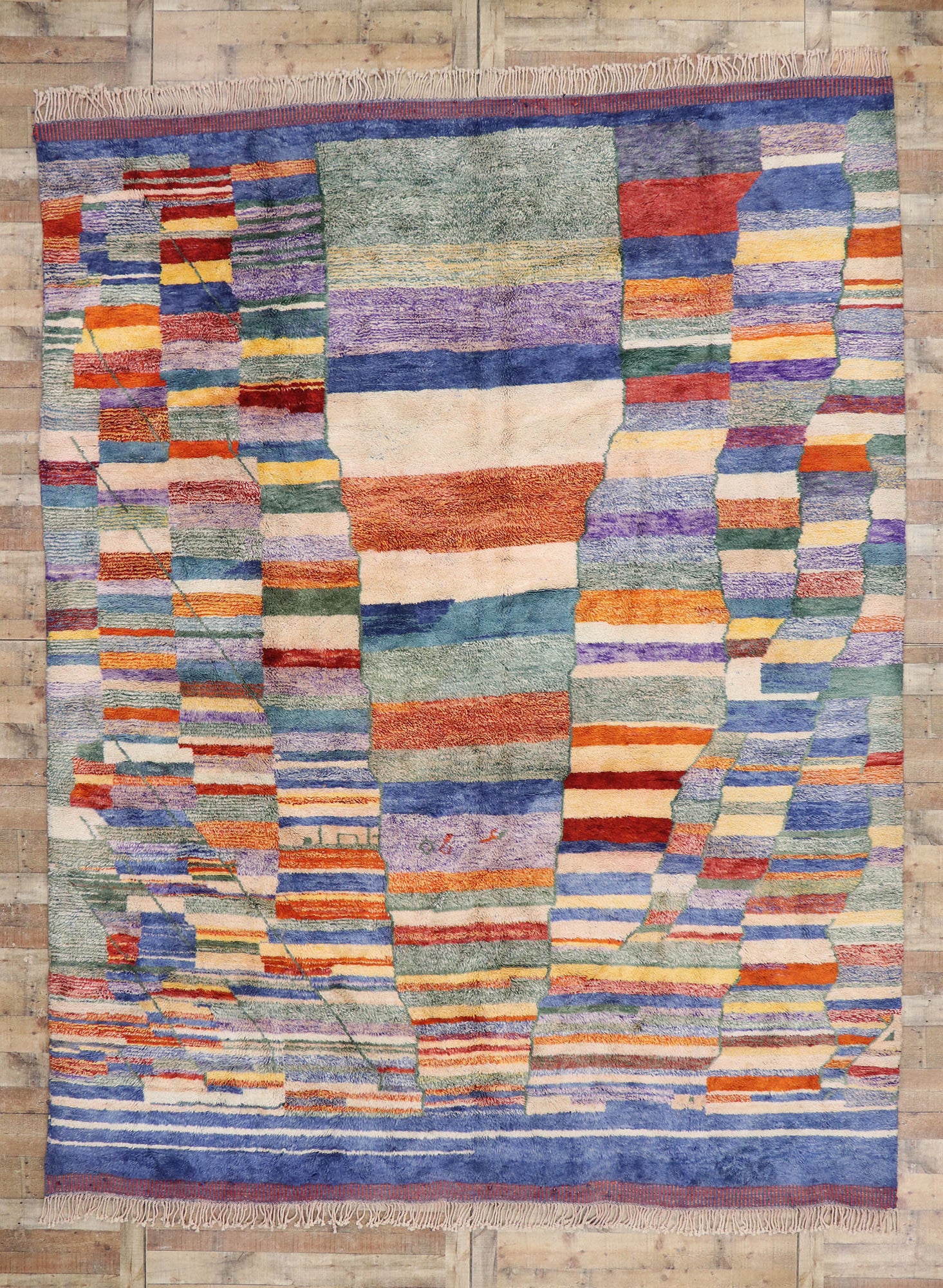 10 x 13 Modern Beni Mrirt Moroccan Rug 21165