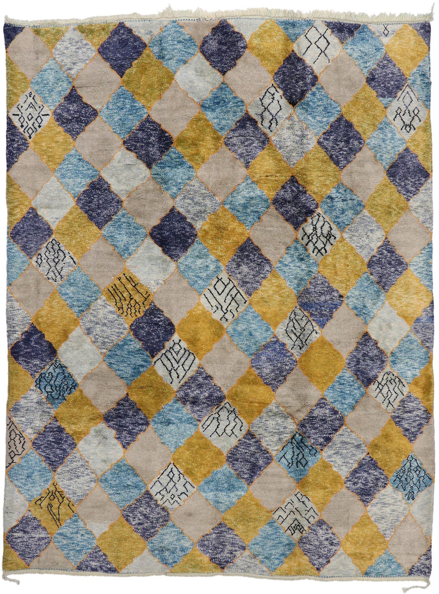 10 x 13 Modern Beni Mrirt Moroccan Rug 21173