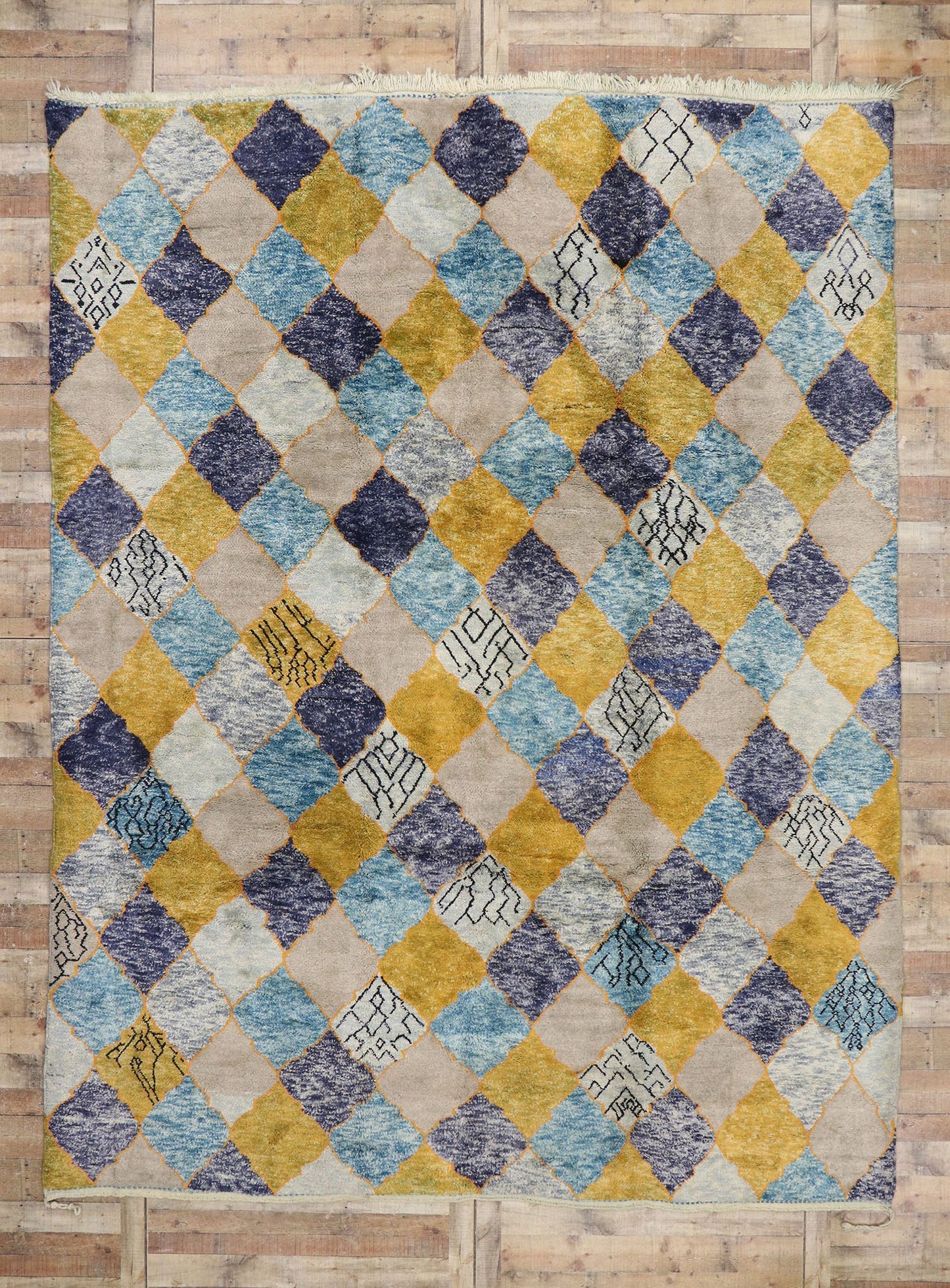10 x 13 Modern Beni Mrirt Moroccan Rug 21173