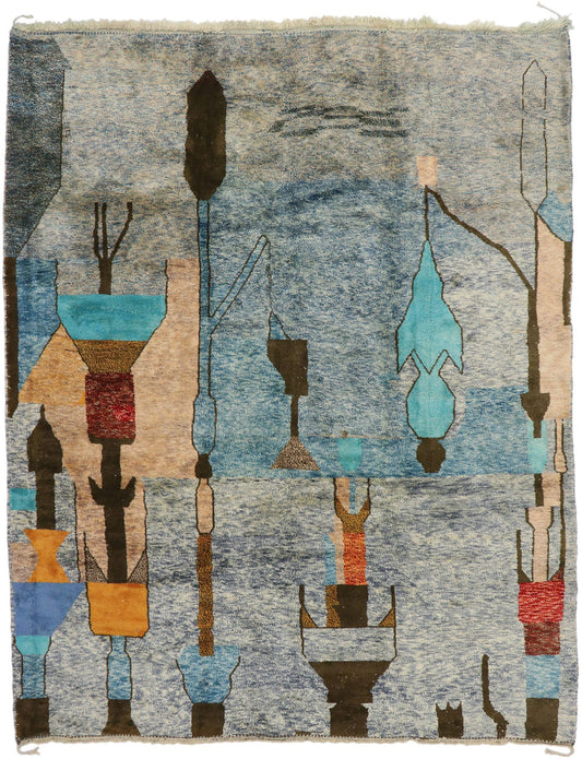10 x 13 Modern Beni Mrirt Moroccan Rug 21176