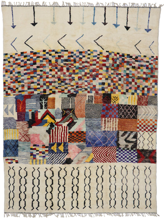 10 x 13 Modern Beni Mrirt Moroccan Rug 21180