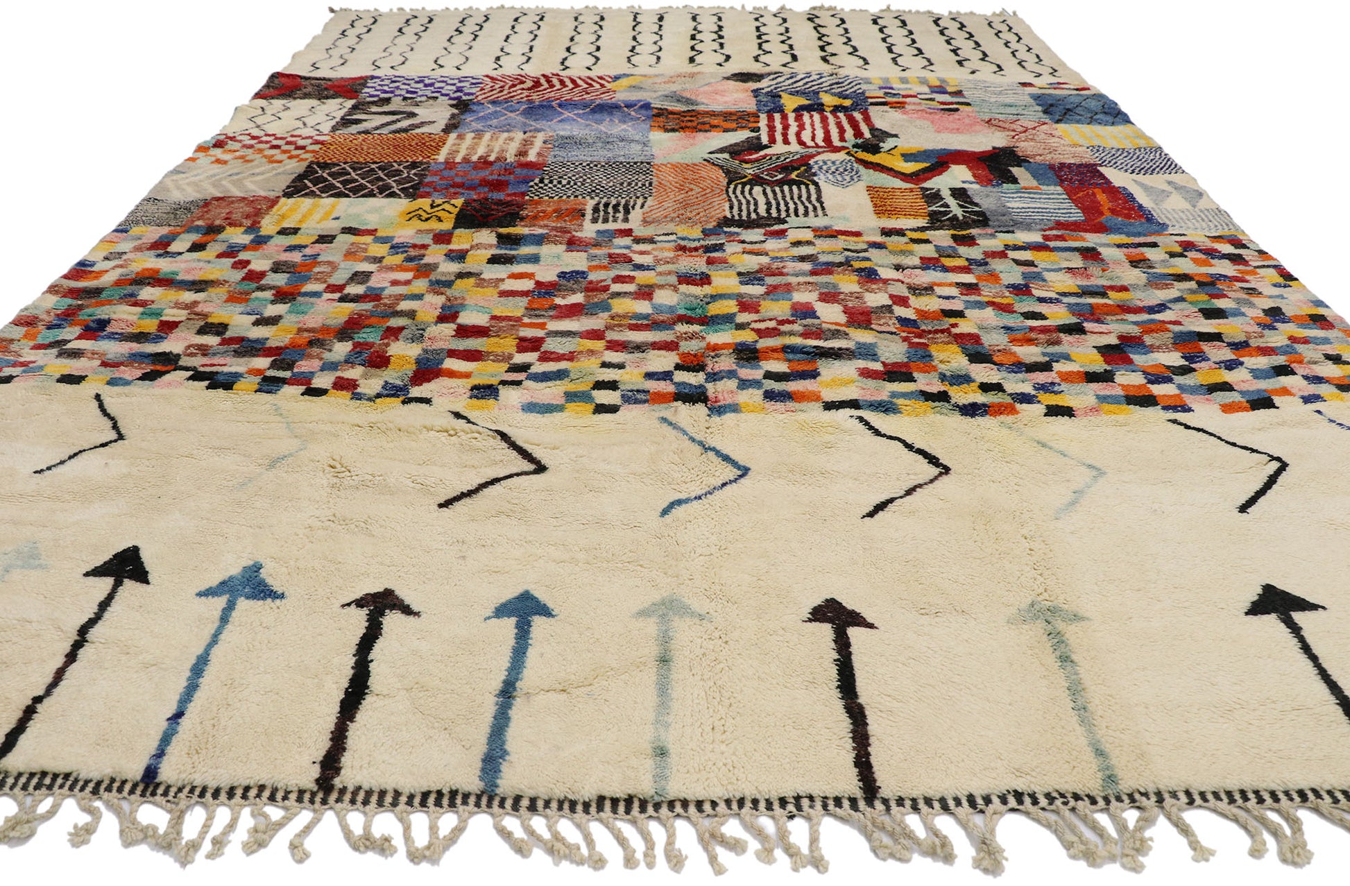 10 x 13 Modern Beni Mrirt Moroccan Rug 21180