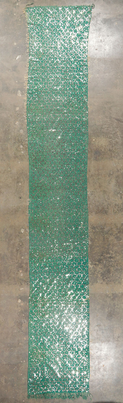 3 x 22 Vintage Moroccan Sequined Kilim Runner 21185